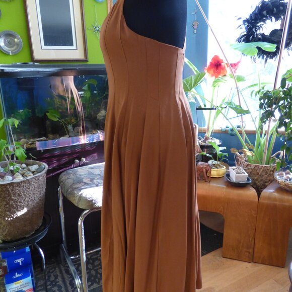 EN SAISON BROWN GOTH PRAIRIE ADJUSTABLE STRAPS MAXI DRESS WITH FULL SKIRT PART L - Picture 3 of 11